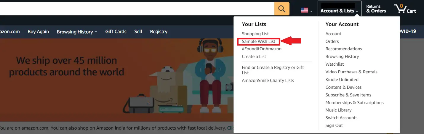 Share Amazon Wish List Desktop1