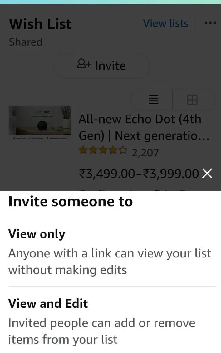 Share Amazon Wish List Mobile App 5