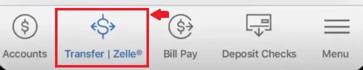 BoA Mobile App Transer | Zelle Option Screenshot Option