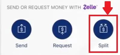 BoA App Screenshot for Zelle Split Option